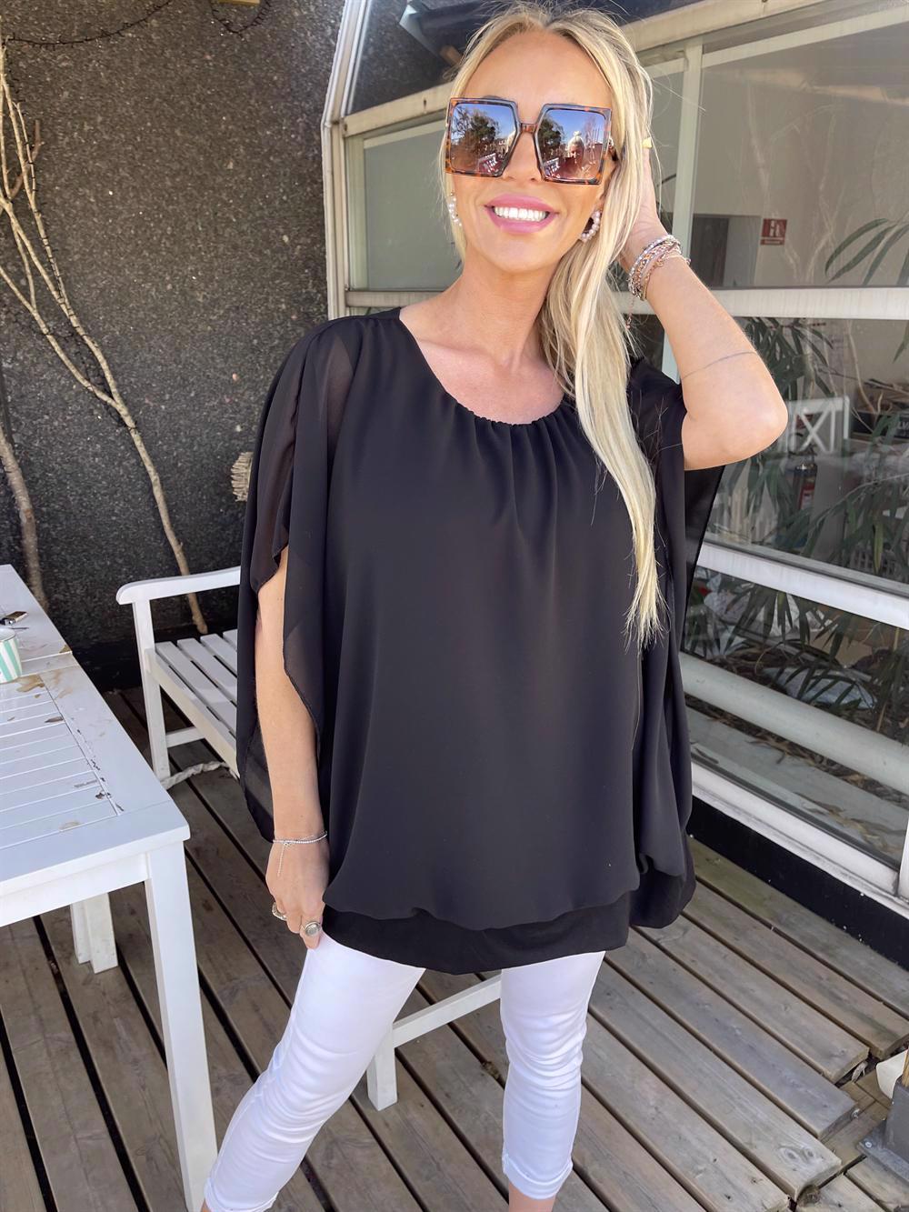 Tea - Topp med löst chiffong tyg över